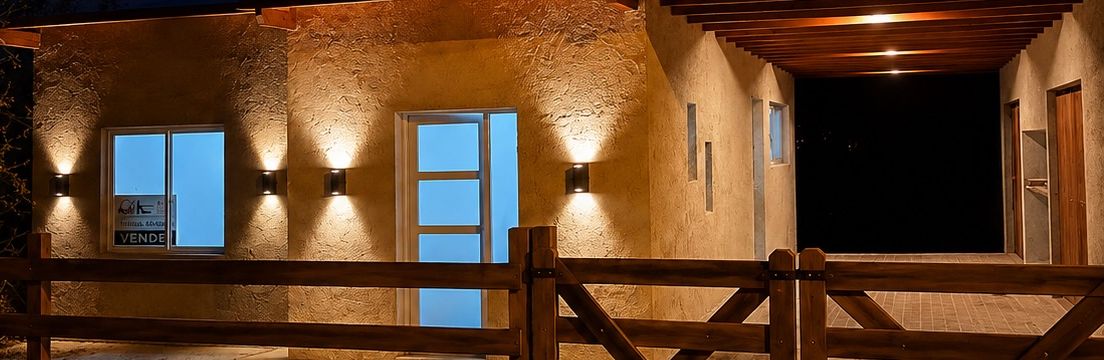 Casa construida por CAV en Santa Rosa de Calamuchita, de noche